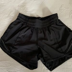 Lululemon hotty hot 4 tall black shorts. Worn only a few times great condition!